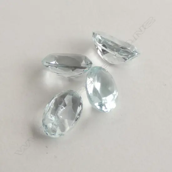 FOUR AQUAMARINE STONES 8.34CT