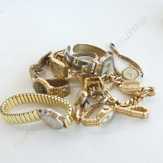 9 GOLD TONE WATCHES
