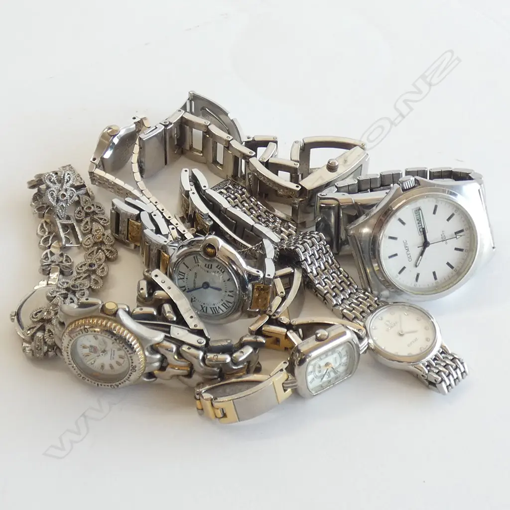 8 SILVER TONE WATCHES Image 1++