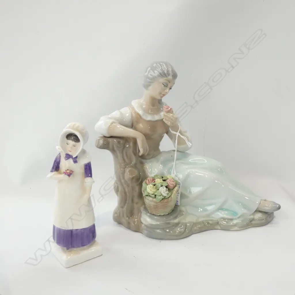 LLADRO STYLE TENGRA FIGURINE (H 210MM) + ROYAL DOULTON 'ANNA' FIGURINE (H 150MM) Image 1++