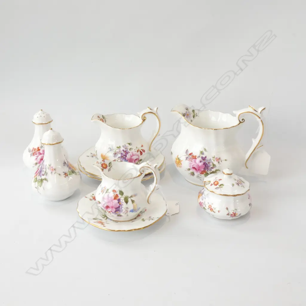 9 PCES ROYAL CROWN DERBY CHINA CONDIMENTS ETC Image 1++