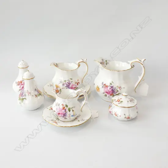 9 PCES ROYAL CROWN DERBY CHINA CONDIMENTS ETC