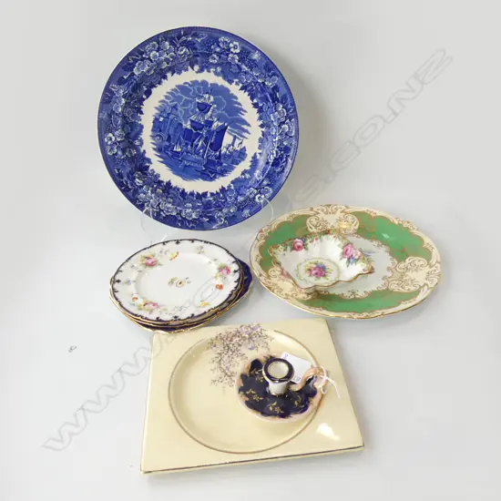 8 PCS VINTAGE CHINA INC. BIARRITZ PLATE / CANDLE HOLDER ETC..
