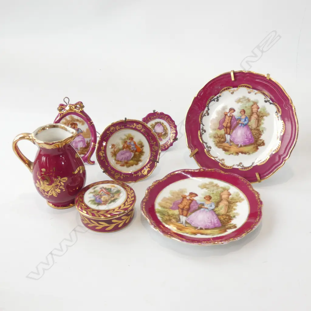 7 PCES ROUGE LIMOGES MINIATURES Image 1++