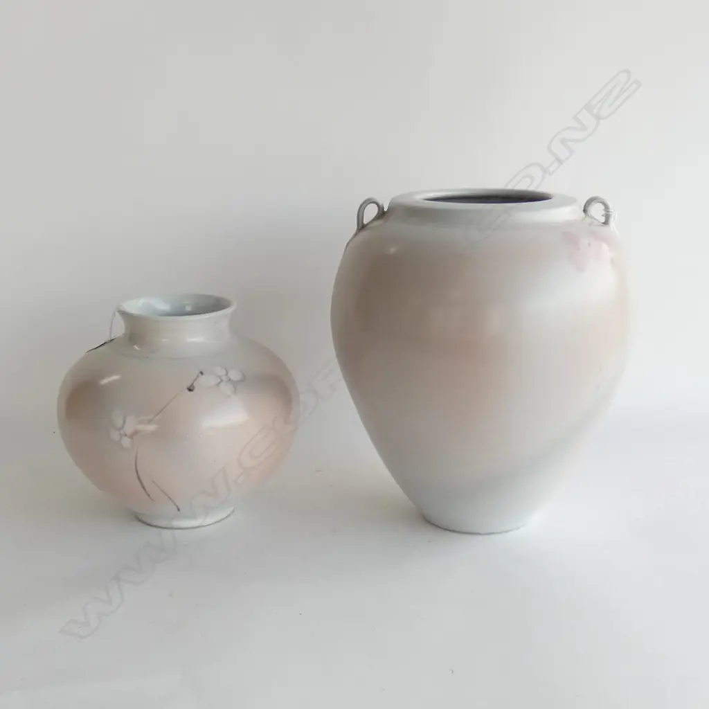 2 LG PETER SHEARER POTTERY VASE - TALLEST H. 340MM Image 1++