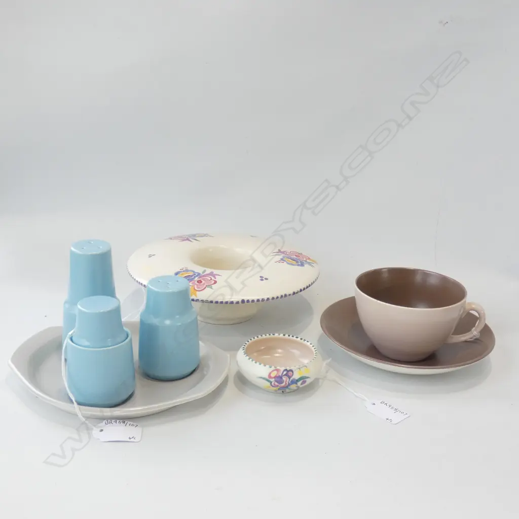 POOLE CONDIMENT SET VASE C/S & DISH Image 1++