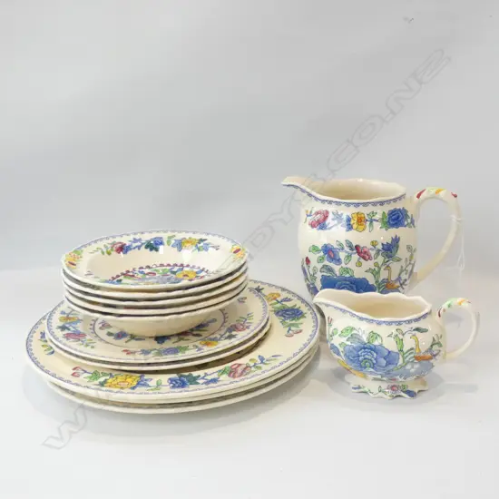 12 PCS MASONS REGENCY - VARIOUS PLATES, JUGS & BOWLS 