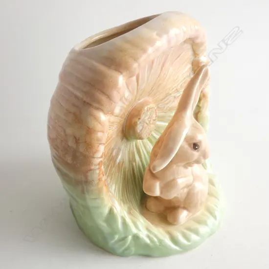 A Sylvac vase - lop eared rabbit and toadstool