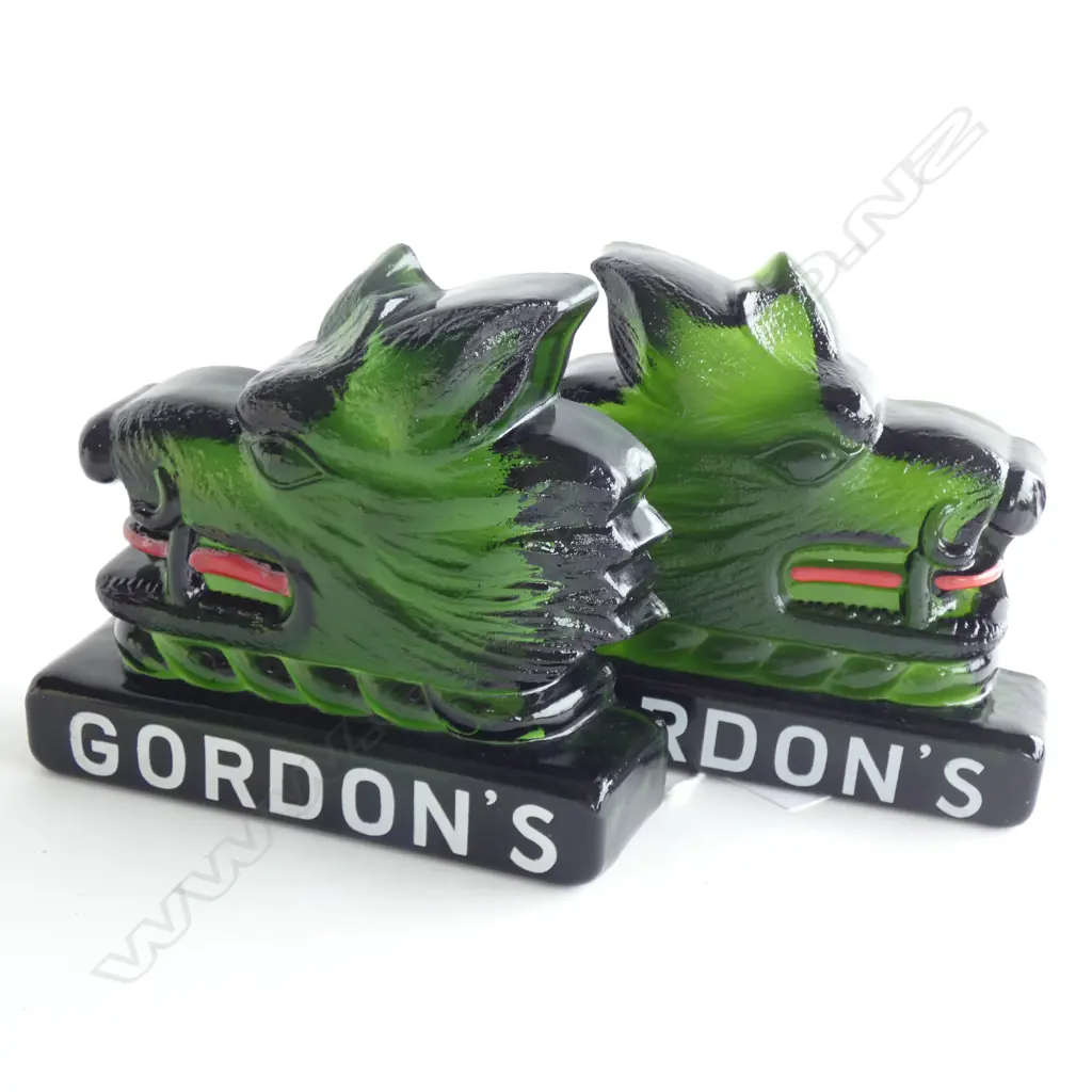 A Pressed Glass hollow boar's head advertising Gordon's Gin Image 1++