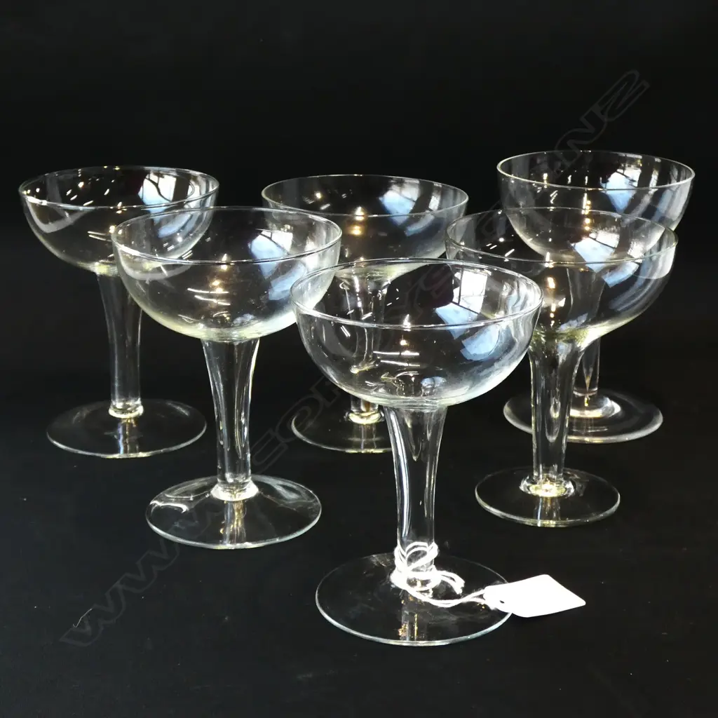 SET 6 HOLLOW STEMMED CHAMPAGNE GLASSES Image 1++