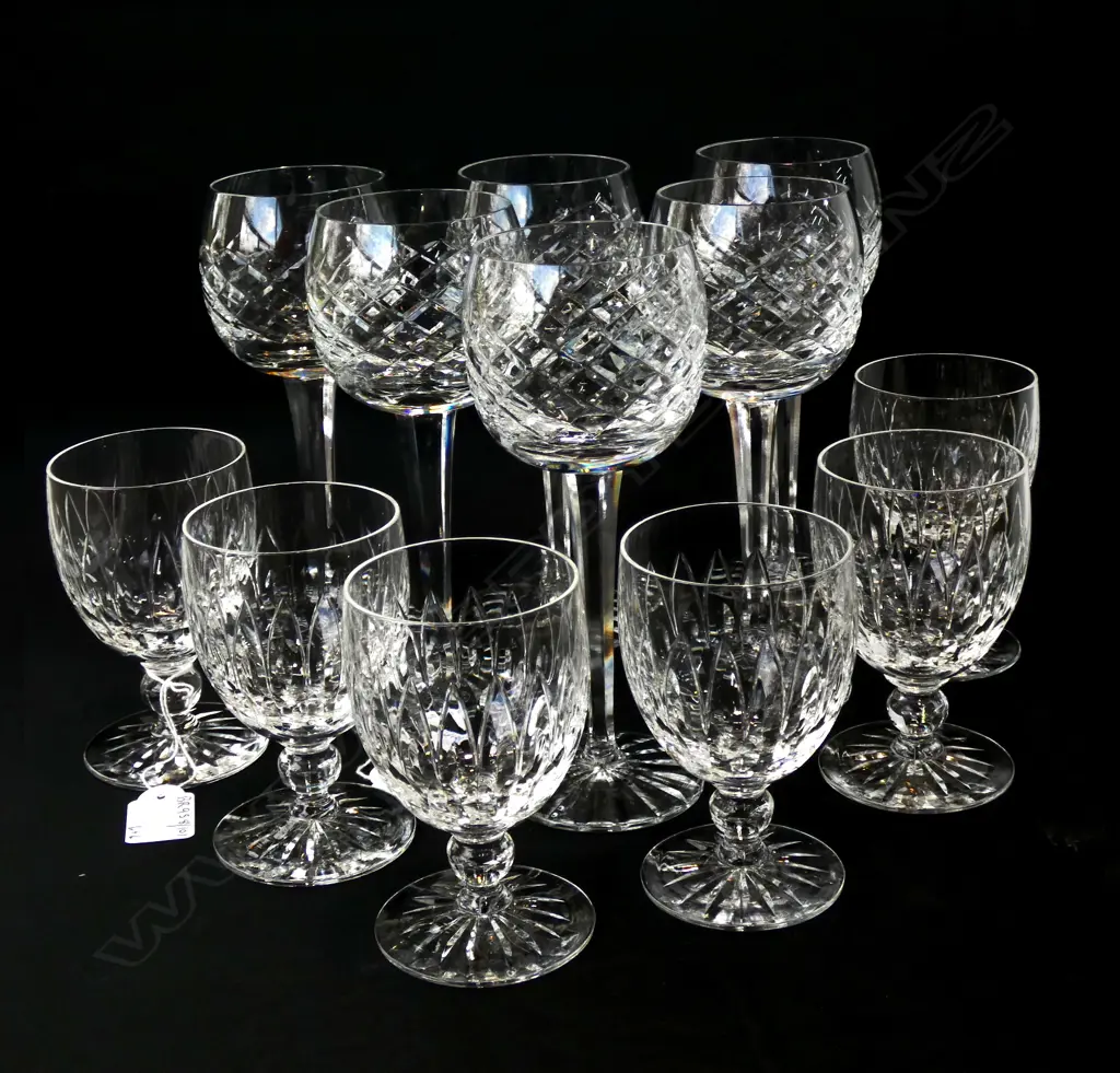 6 STEMED CRYSTAL WINE GLASSES & 6 SMALLER Image 1++