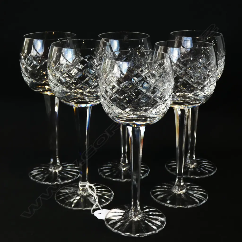 6 STEMED CRYSTAL WINE GLASSES & 6 SMALLER Image 1++