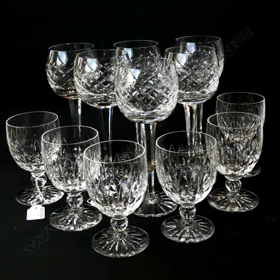 6 STEMED CRYSTAL WINE GLASSES & 6 SMALLER