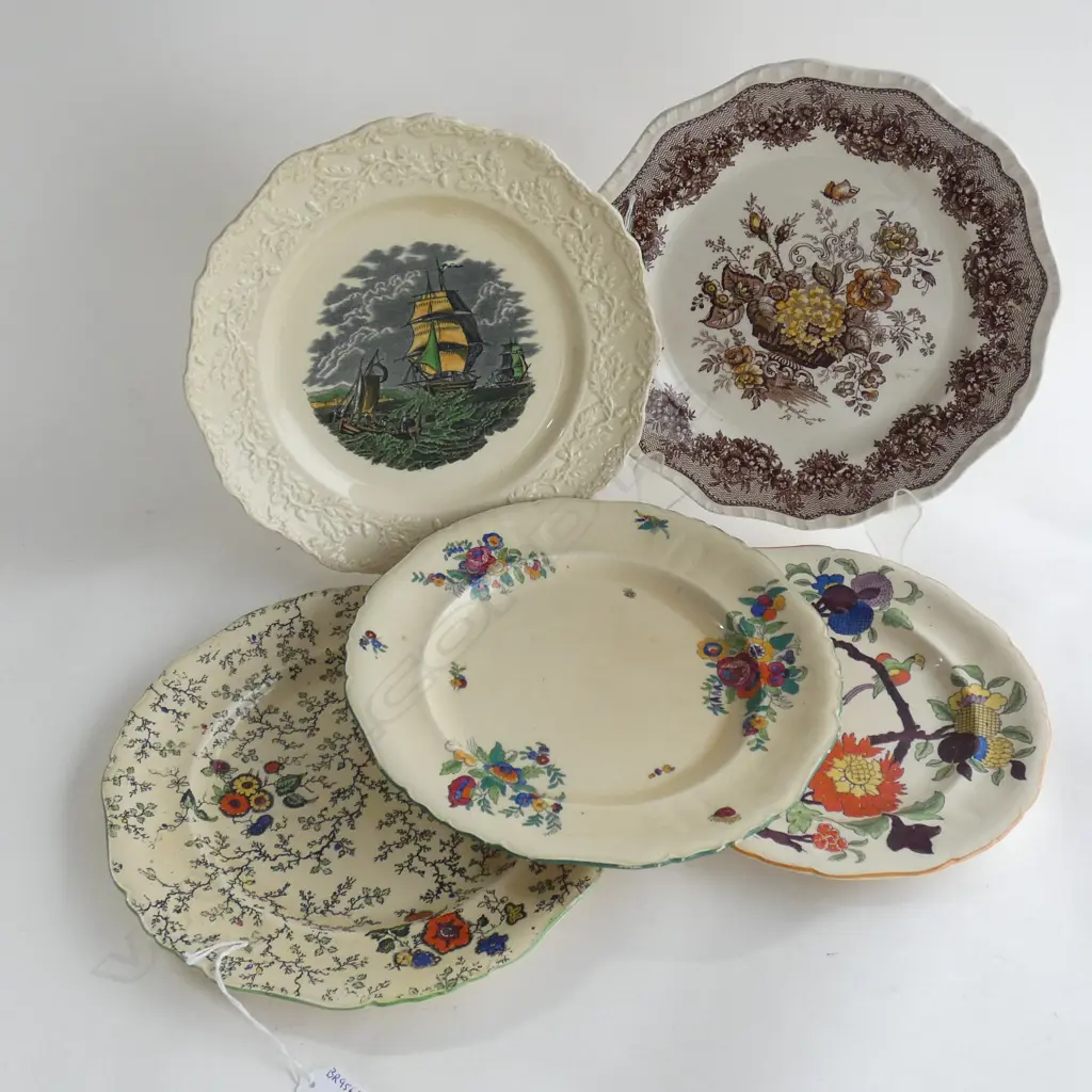 5 MASONS IRONSTONE PLATES, MIXED PATTERNS Image 1++