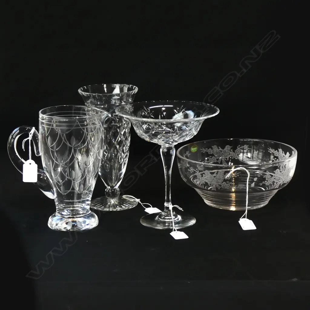 4PCS CRYSTAL JUG COMPORT VASE &STUART BOWL Image 1++