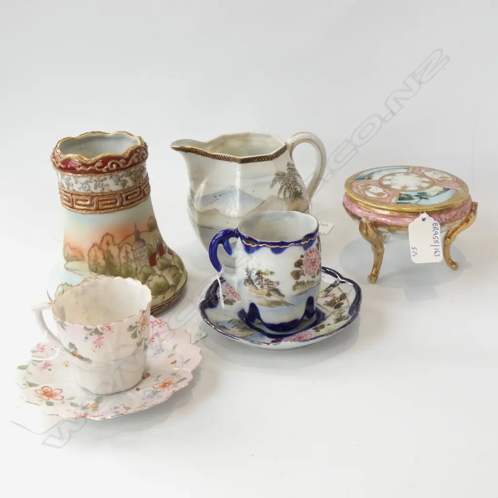 5 PCE PRE-WAR JAPANESE HAND PAINTED CHINA Image 1++
