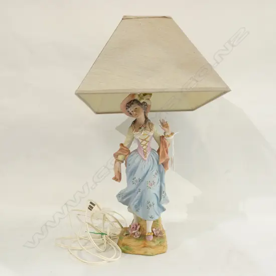 BISQUE FIGURINE LAMP 