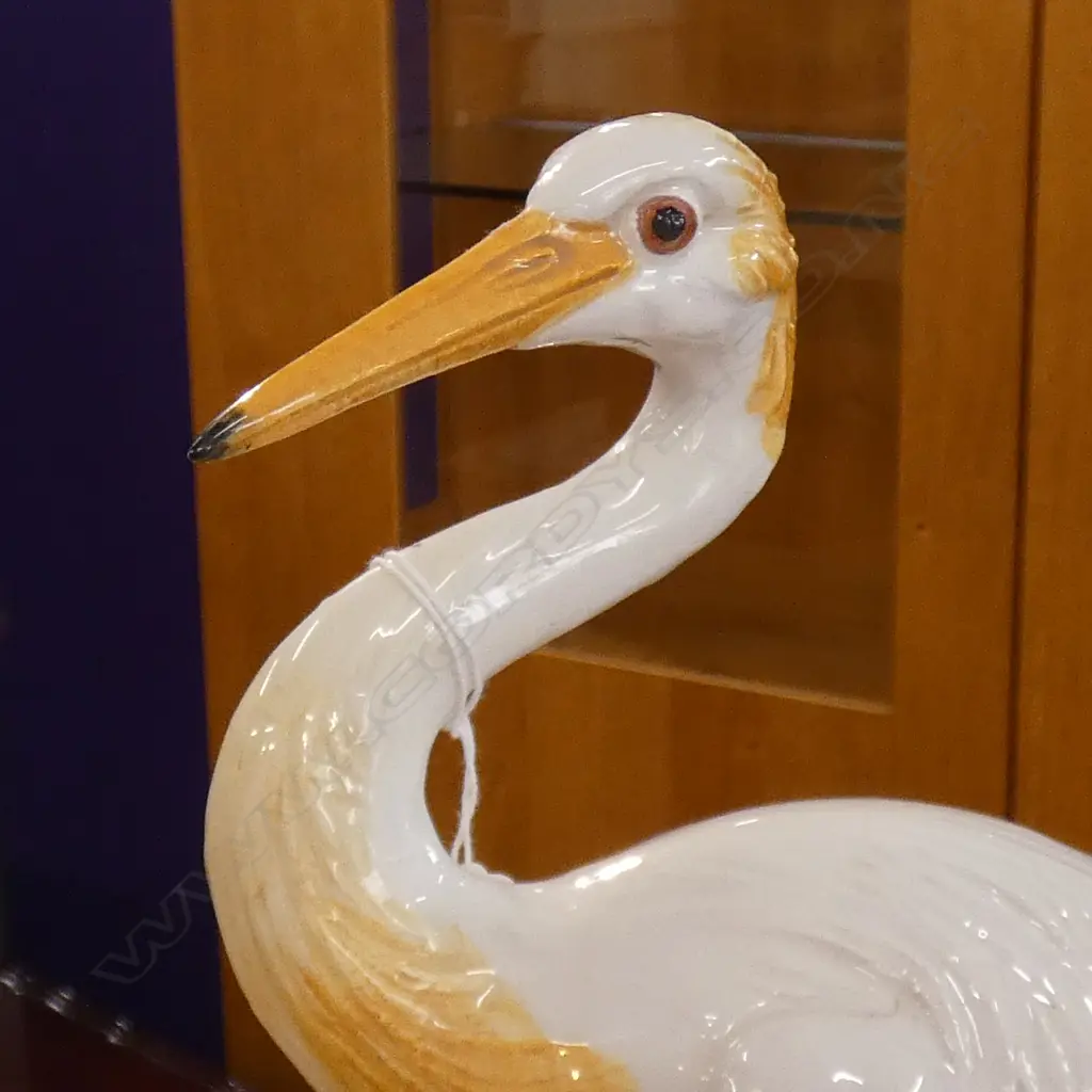 2 ITALIAN SLIP WARE BIRDS H.380mm Image 1++