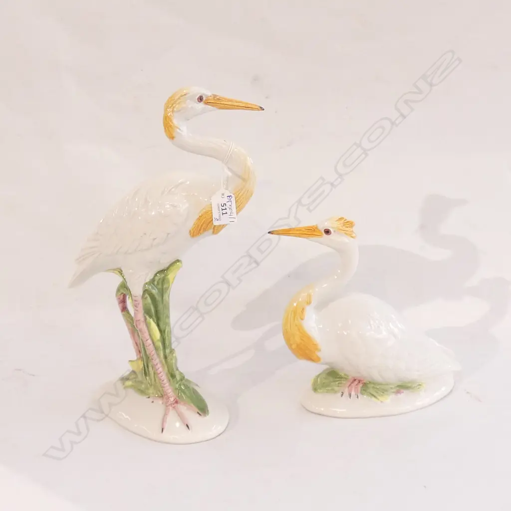 2 ITALIAN SLIP WARE BIRDS H.380mm Image 1++