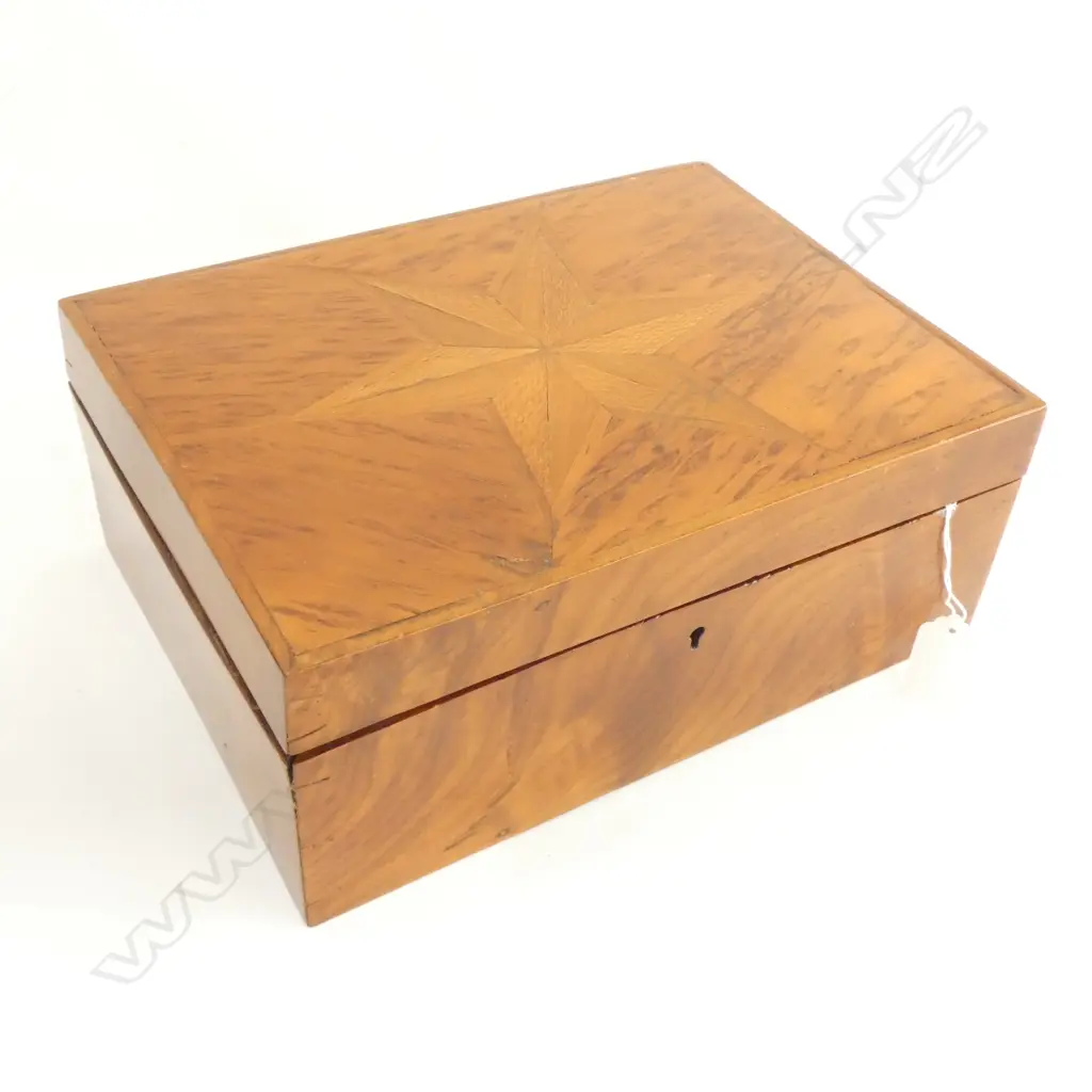 COLONIAL NATIVE NZ TIMBERS BOX, MOTTLE KAURI ETC..295 X 220 X 125MM Image 1++