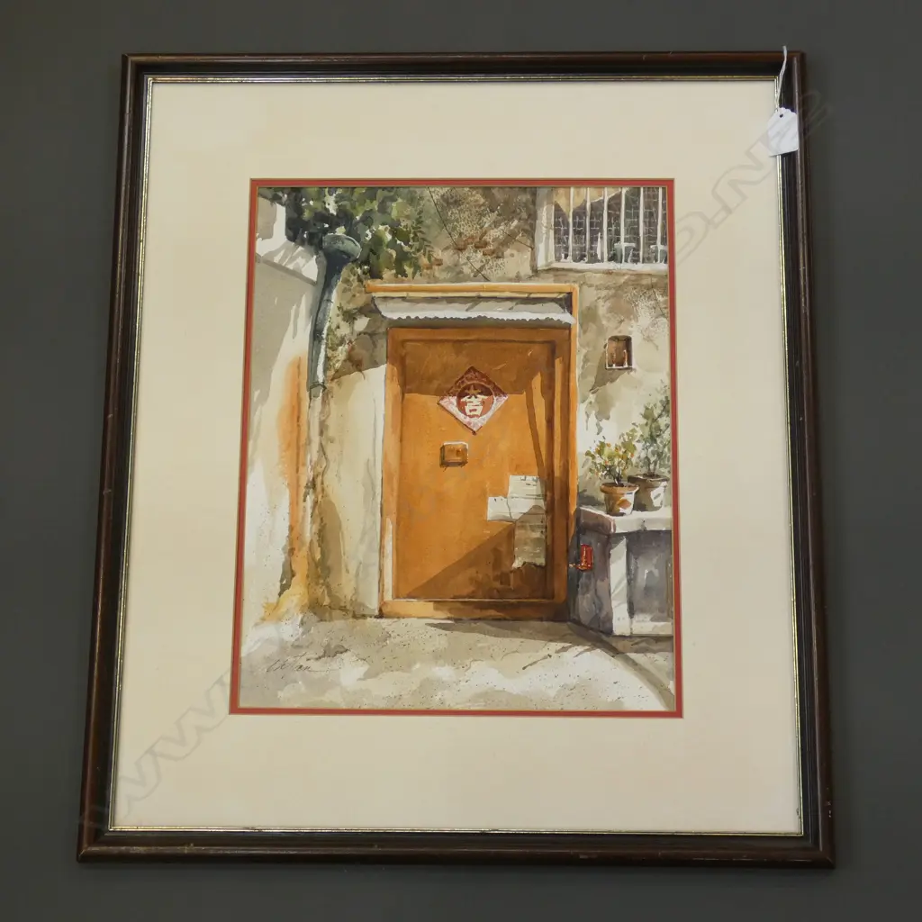 TAN LEONG KHENG, SINGAPORE, WATER COLOUR, "ENTRANCE DOOR", 530 x 610 Image 1++