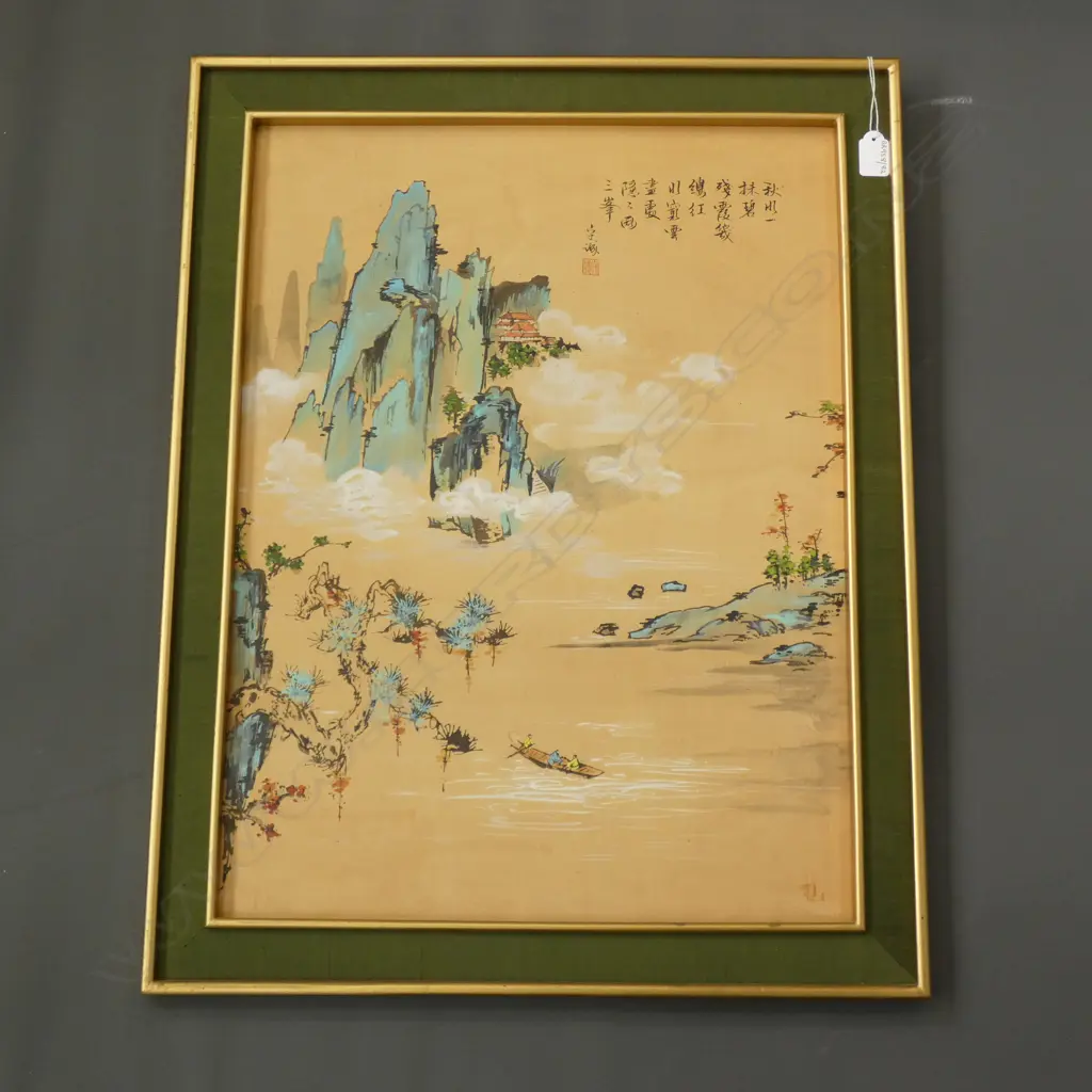 CHINESE PAINTING MOUNTAINS& RIVER SIGNED Image 1++
