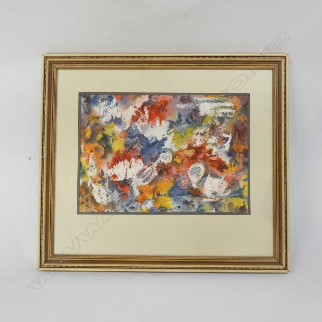 ALICE BARWICK-LYLE (1925-2018)   W/C   FACES AMONGST COLOURS  250 x 360mm.  Image 1++