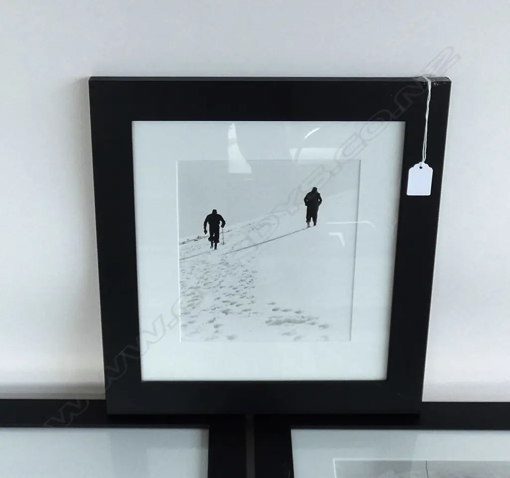 2 NATIONAL LIBRARY B&W PHOTOGRAPHIC PRINTS + 3 OTHER NZ SCENES VARIOUS SIZES - LARGEST  235 X 170MM - BLACK FRAMES ... Image 1++