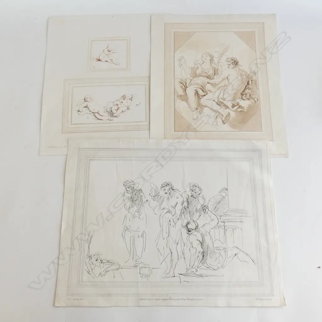 c1789 3 x ENGRAVINGS OF G B CIPRIANI PAINTINGS... Image 1++