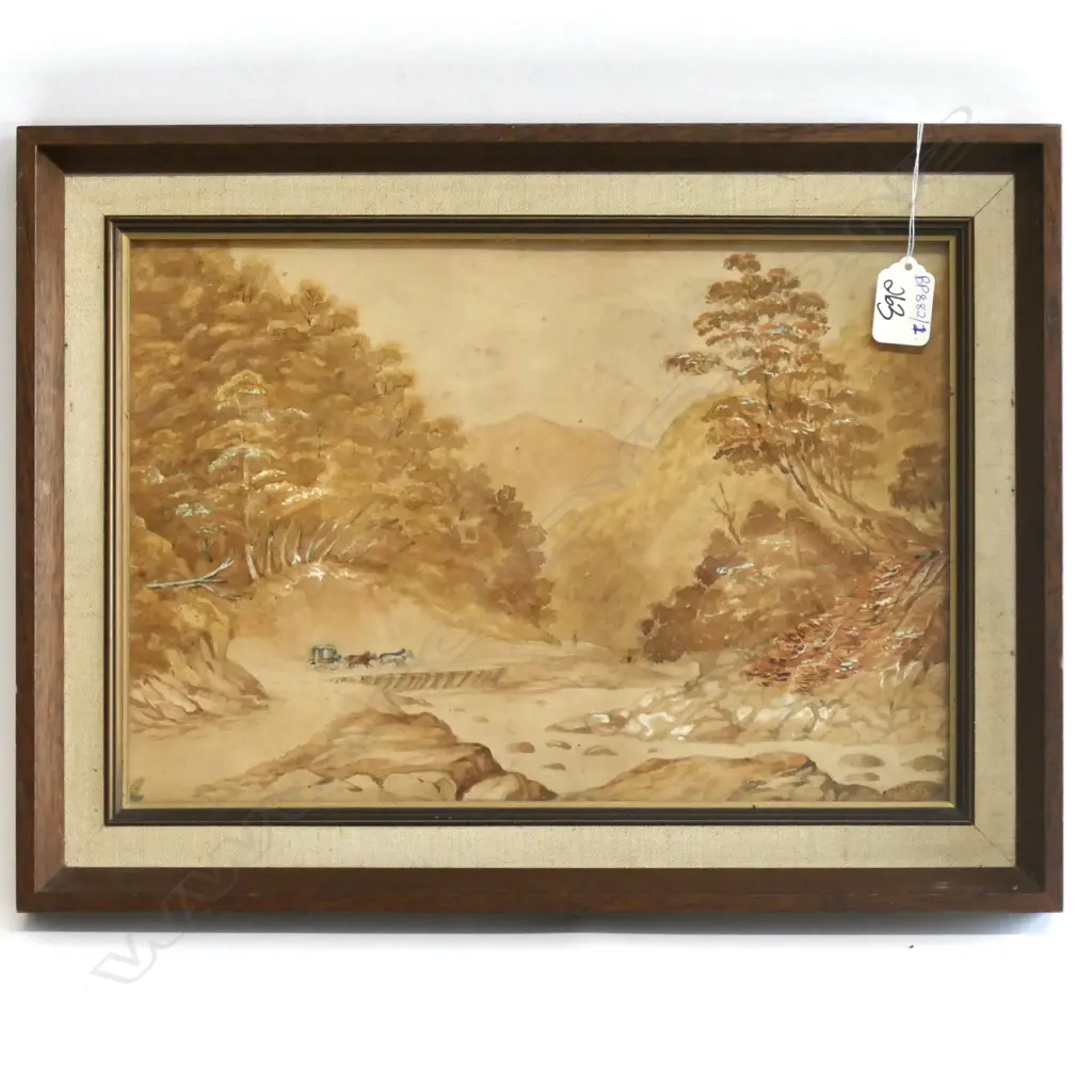SIGNED J.H.M.G.? W/C 'OTIRA GORGE WEST COAST ROAD'  1891 340 X 230MM IMAGE Image 1++