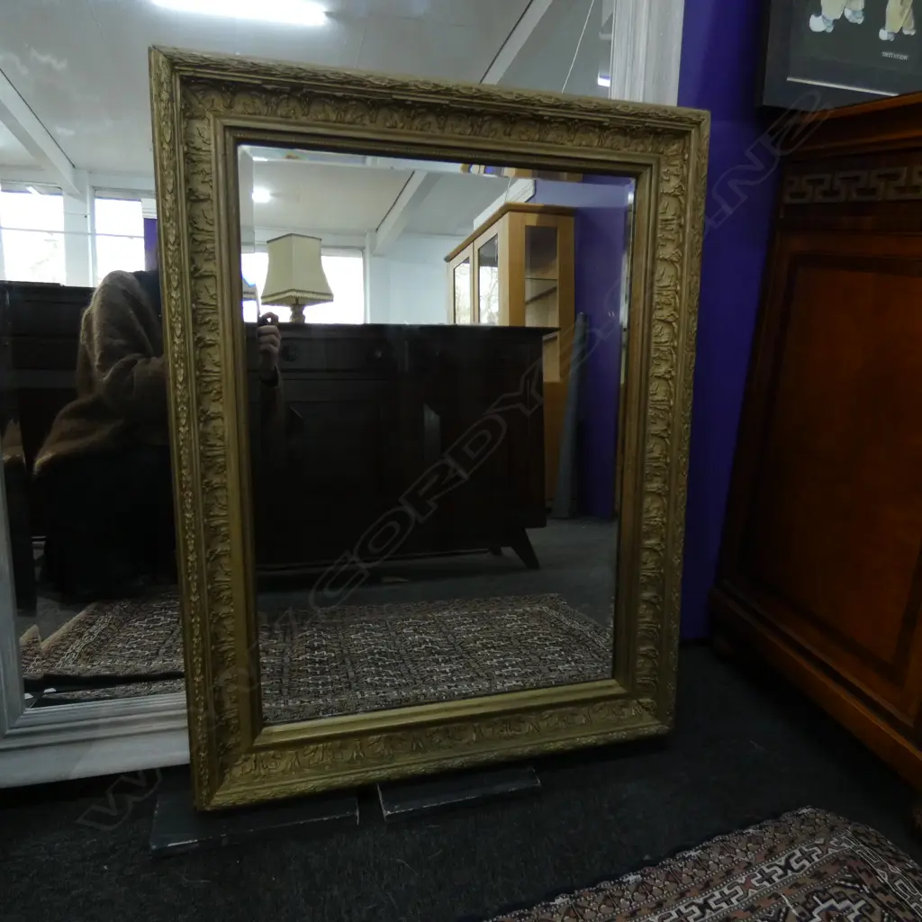 GILT FRAMED BEVELLED GLASS MIRROR 670 x 870MM Image 1++