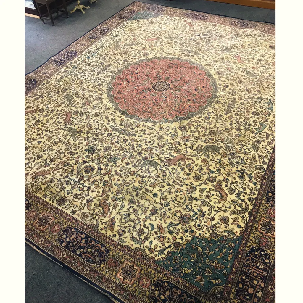LG AXMINSTER MACHINE WOVEN CARPET-  C 1920'S 4600 x 3600MM (see long description) Image 1++