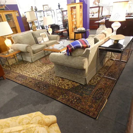 LG AXMINSTER MACHINE WOVEN CARPET-  C 1920'S 4600 x 3600MM (see long description)