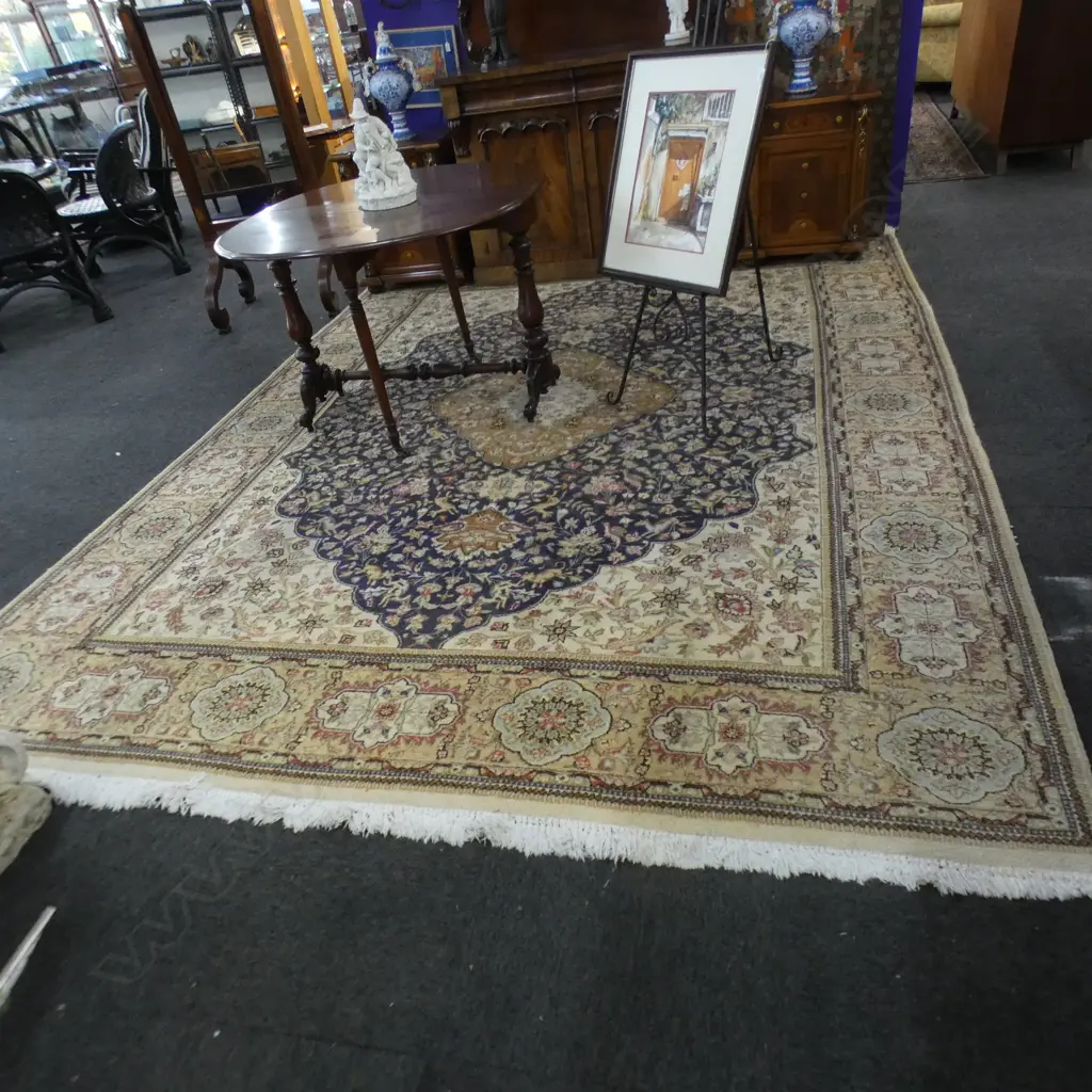 TABRIZ RUG, size 3.65m X 2.65m, all wool, perfect condition, washed January 2022, purchased in New York in 1974, 48 year Image 1++
