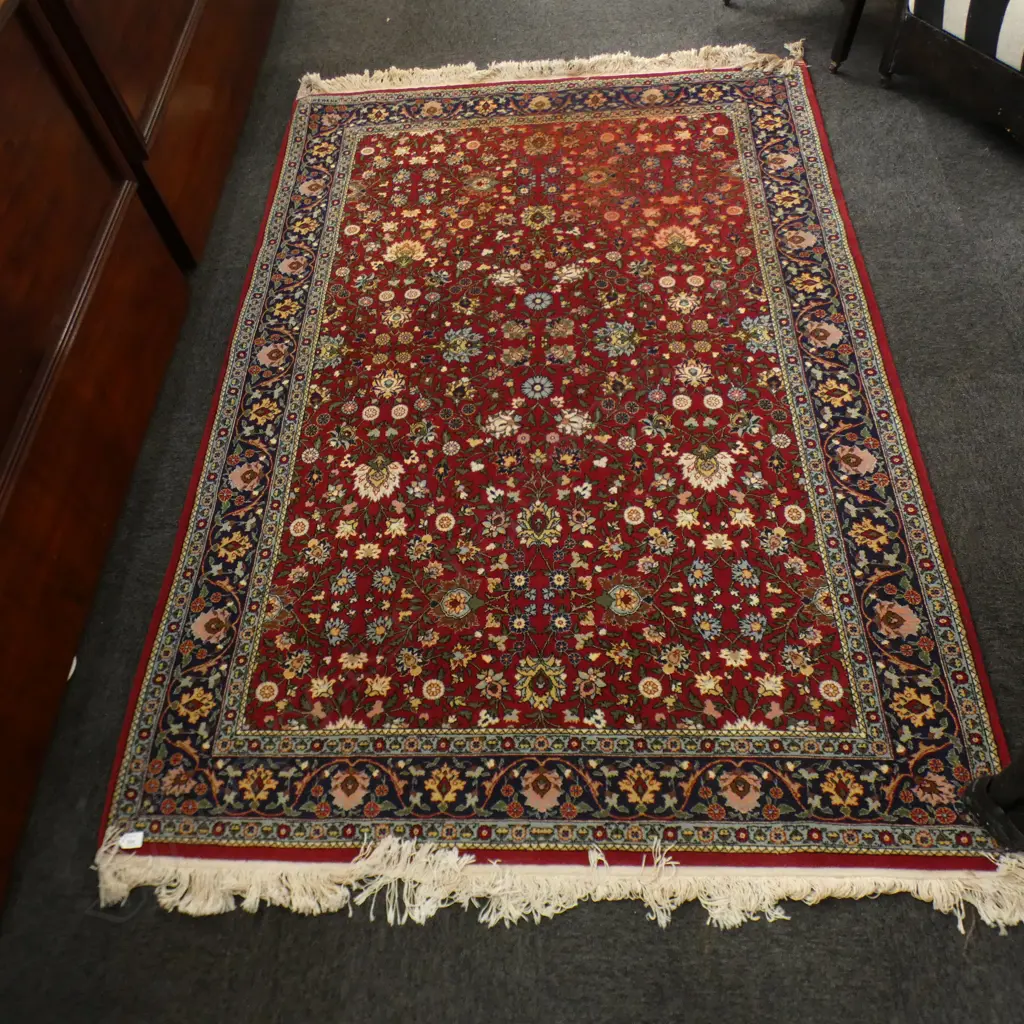 LARGE TURKISH HEREKE HAND KNOTTED WOOL PILE RUG 2270x1530mm Image 1++