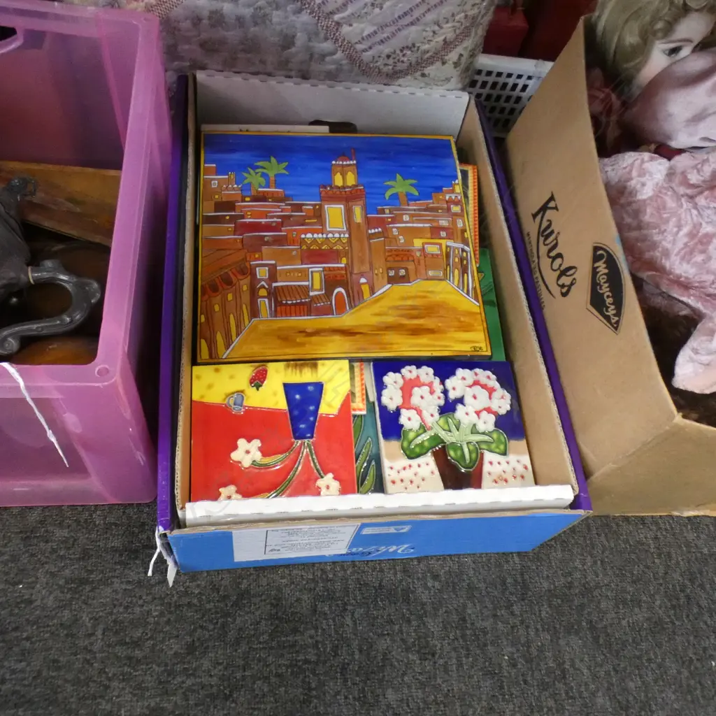 BOX LOT ASST. ART TILES Image 1++