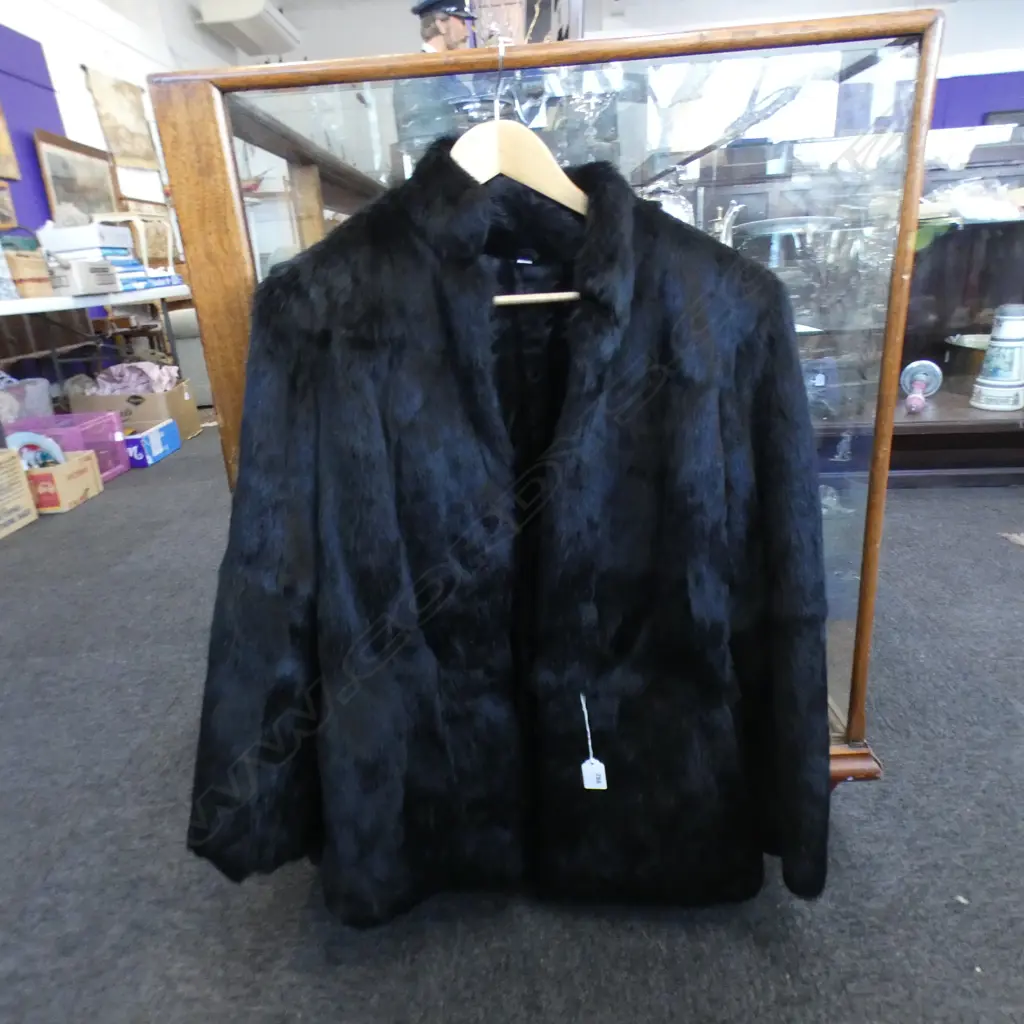 BLACK CONEY FUR JACKET Image 1++