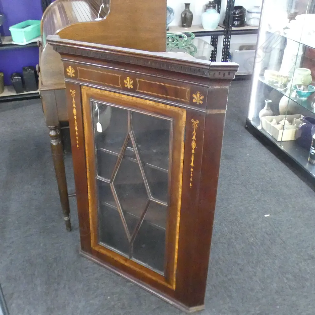 SHERATON REVIVAL INLAID CORNER CABINET  Image 1++