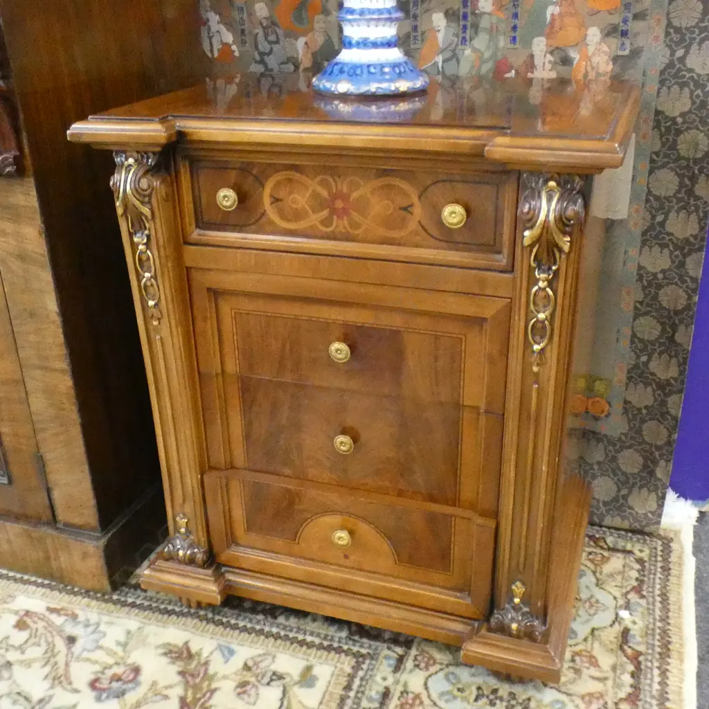 PAIR ORNATE VERSACE STYLE BEDSIDE CABINETS 550 x 400 x 680mm  Image 1++