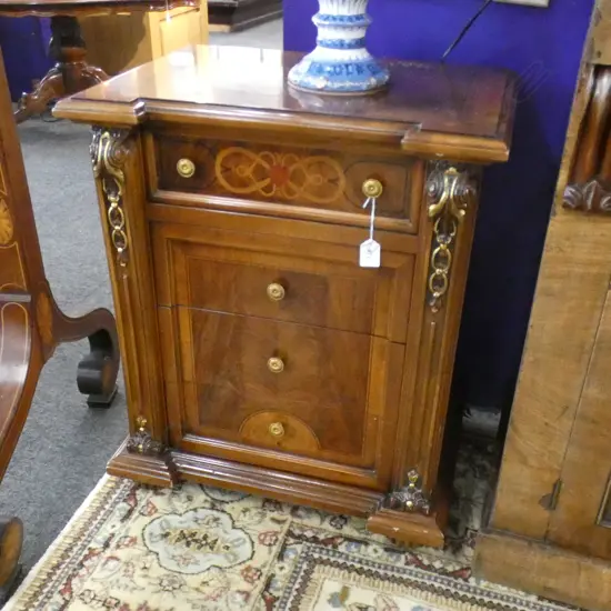 PAIR ORNATE VERSACE STYLE BEDSIDE CABINETS 550 x 400 x 680mm 