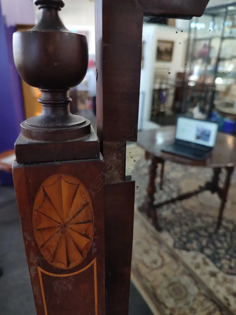 EDWARDIAN SHERATON REVIVAL CHEVAL MIRROR AF Image 1++