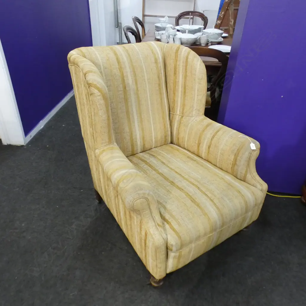 UPHOLSTERED WING BACK CHAIR some marks Image 1++