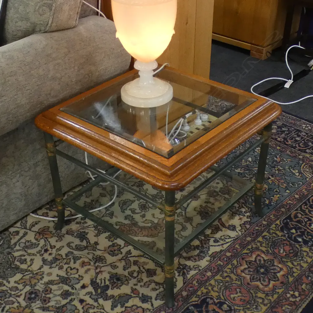 PR OF SIDE TABLES, size 600mm x 600mm x 500mm high, glass top Image 1++