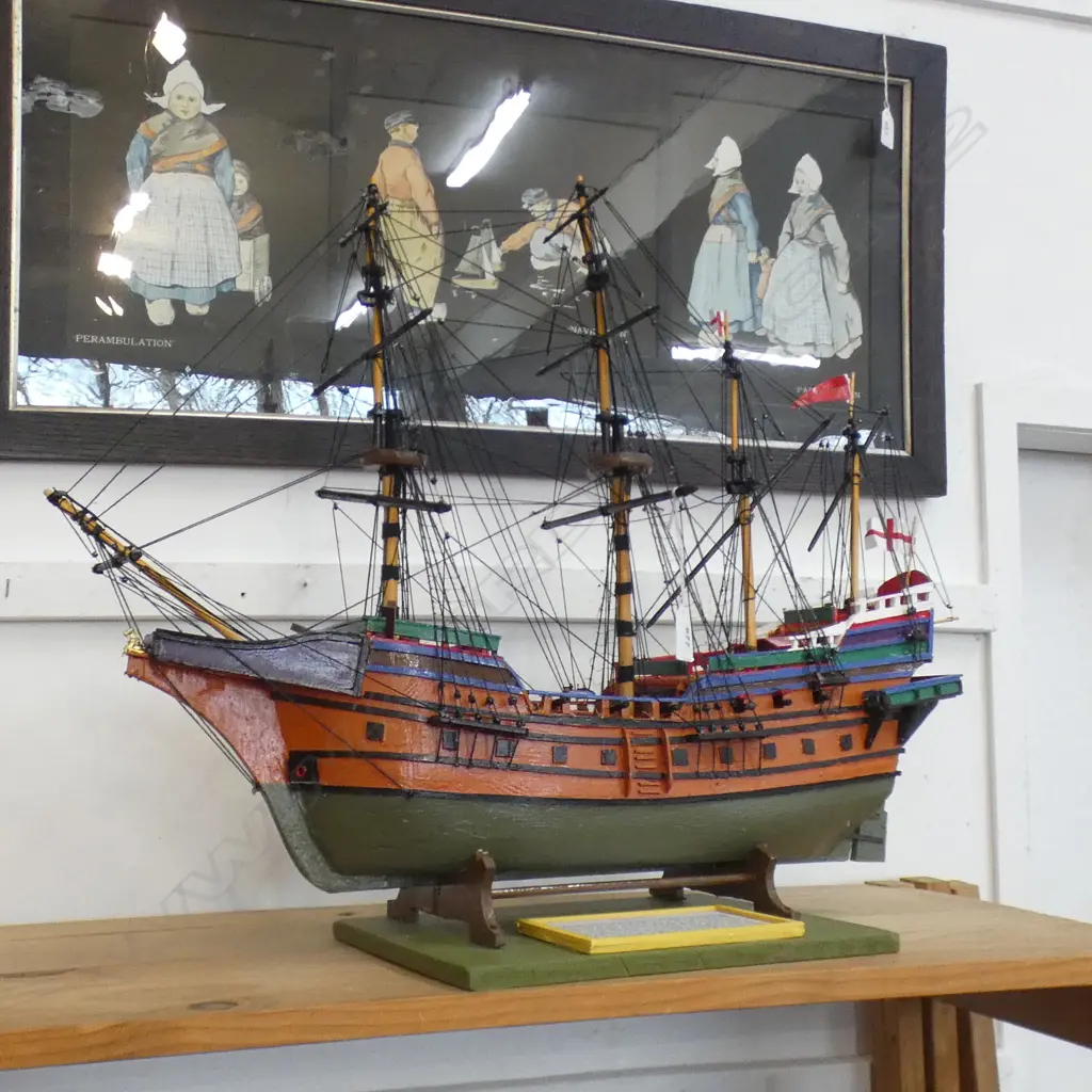 MODEL OF ELIZABETHIAN GALLEON SHIP 'REVENGE' H.530mm Image 1++