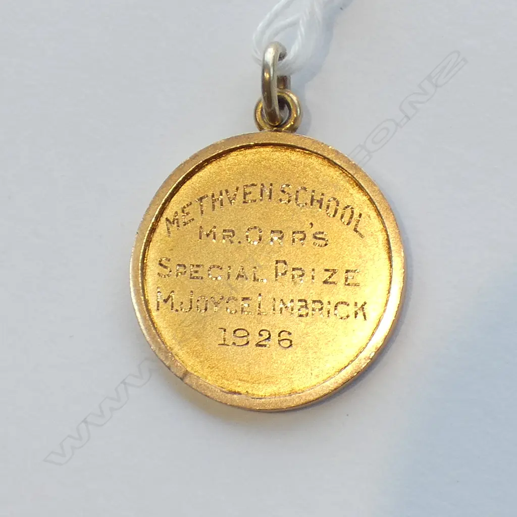 1926 9CT GOLD SCHOOL METHVEN MEDAL 'MR ORR'S SPECIAL PRIZE' 8.56gm Image 1++
