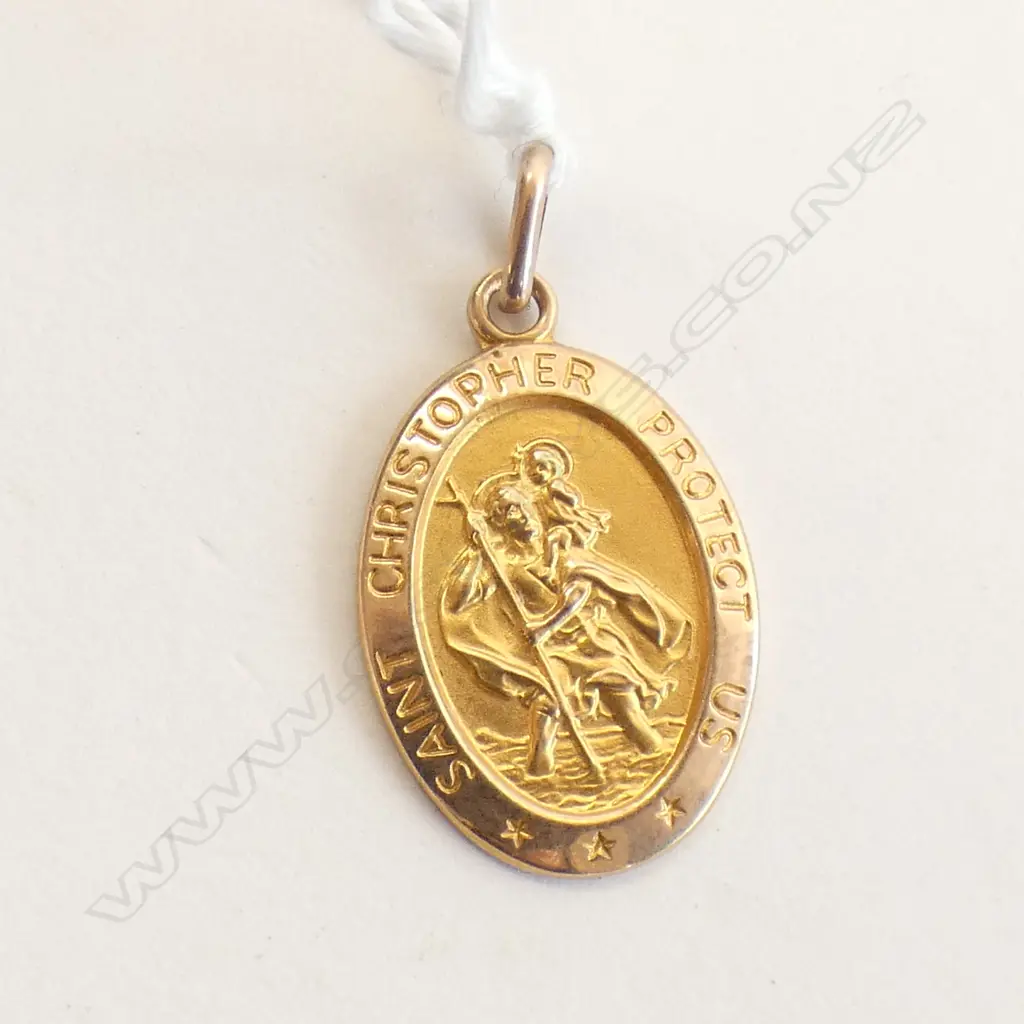 9CT GOLD ST CHRISTOPHER PENDANT 2.94gm Image 1++