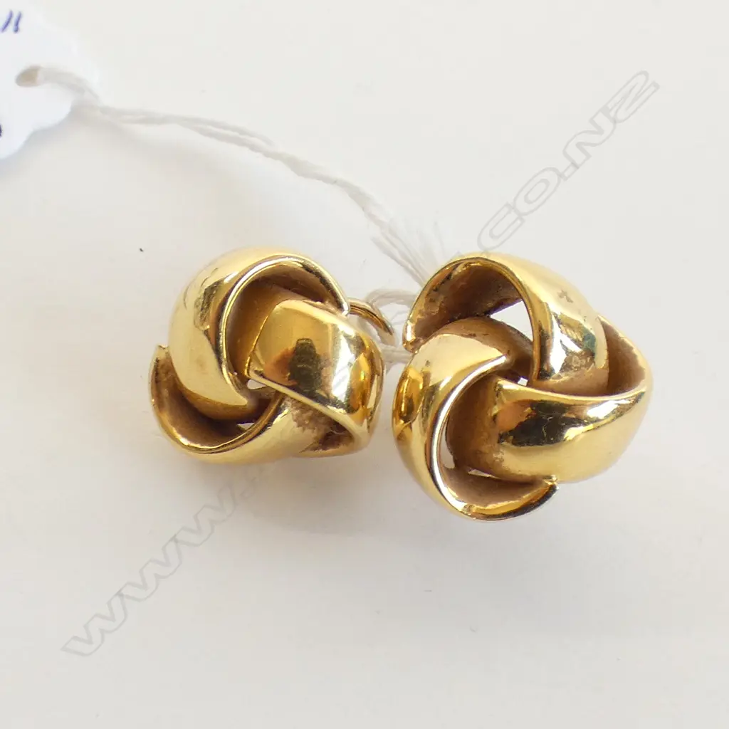 PR 18CT GOLD EARRINGS; PIERCED EARS w. OMEGA CLIPS 11.3 GRAMS Image 1++