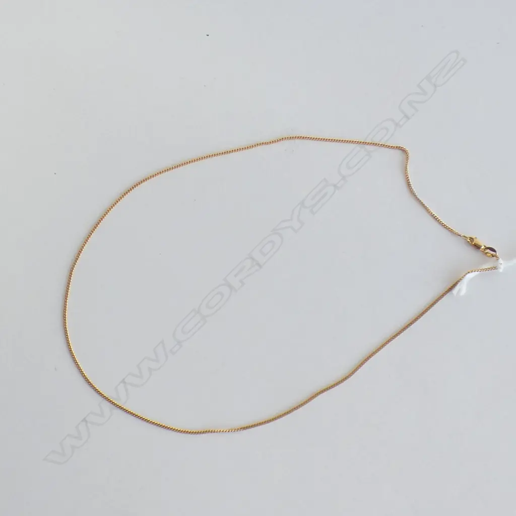 9CT YELLOW GOLD NECK CHAIN 2.5gm. L.440mm Image 1++
