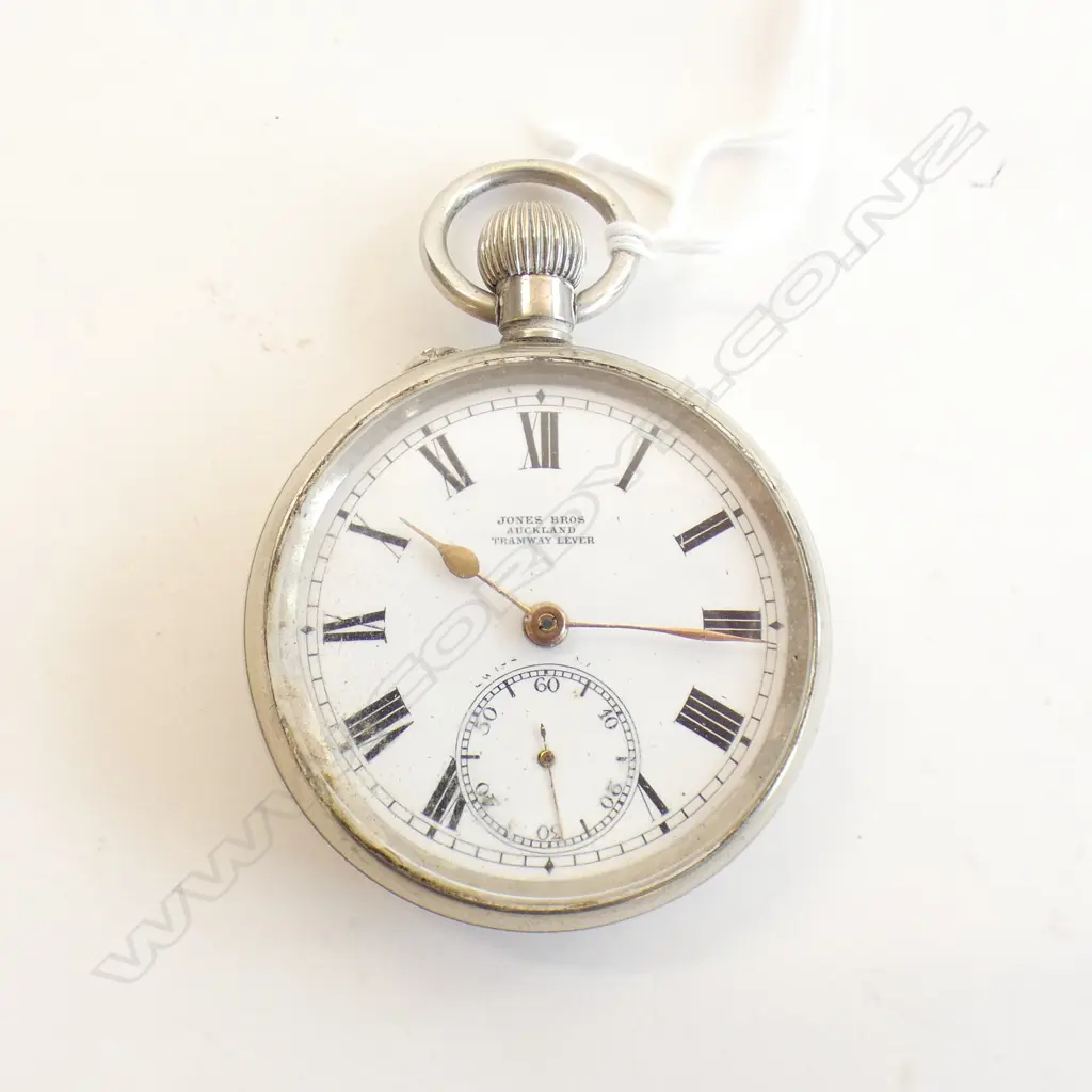 VINTAGE POCKET WATCH - JONES BROS AUCKALND TRAMWAY LEVER  Image 1++