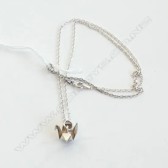 STG SILVER ORIGAMI STYLE BIRD PENDANT & CHAIN 4GMS